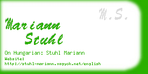 mariann stuhl business card